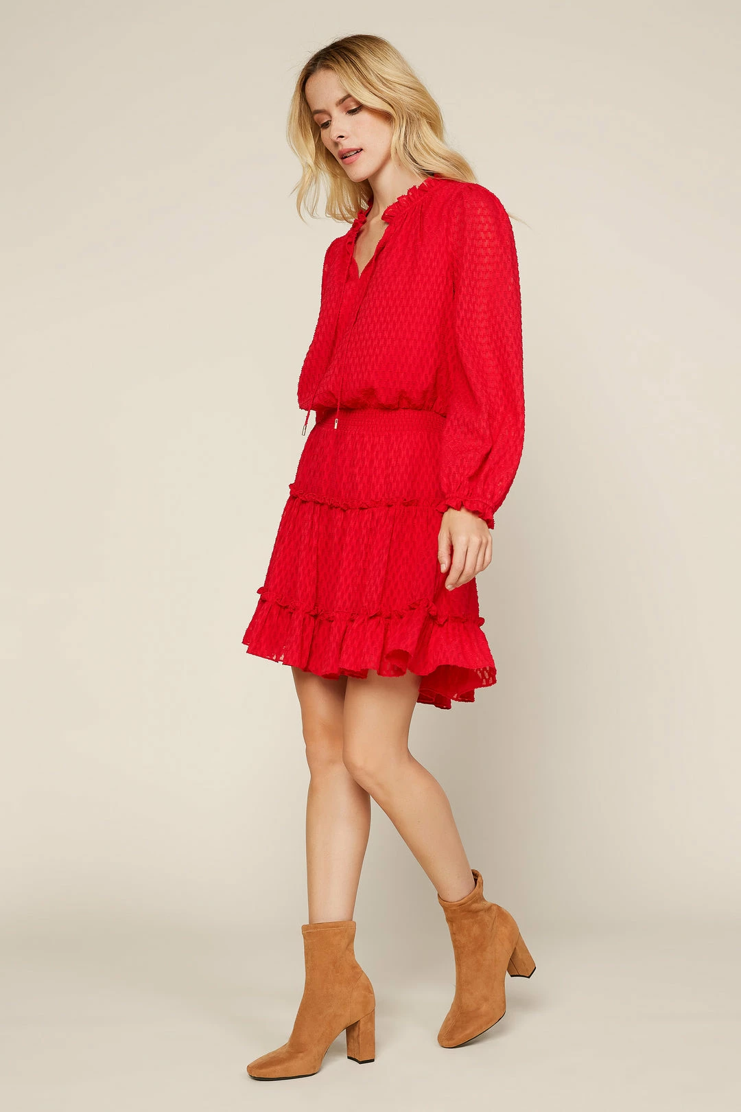 SKIES ARE BLUE Clothing Ruffled Sleeve Mini Dress 6 SKIES ARE BLUE Clothing Ruffled Sleeve Mini Dress