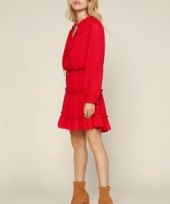 SKIES ARE BLUE Clothing Ruffled Sleeve Mini Dress 8 SKIES ARE BLUE Clothing Ruffled Sleeve Mini Dress