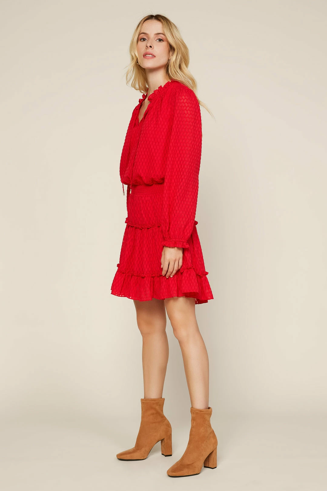 SKIES ARE BLUE Clothing Ruffled Sleeve Mini Dress 5 SKIES ARE BLUE Clothing Ruffled Sleeve Mini Dress