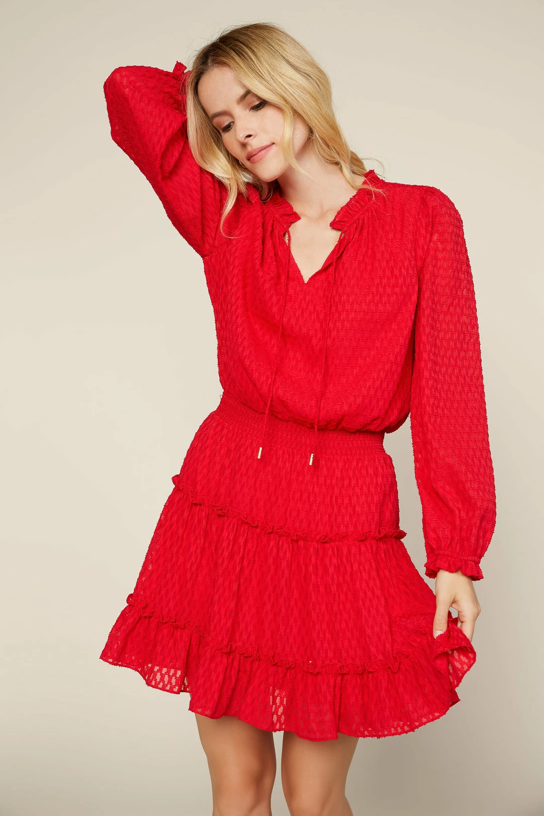 SKIES ARE BLUE Clothing Ruffled Sleeve Mini Dress 4 SKIES ARE BLUE Clothing Ruffled Sleeve Mini Dress