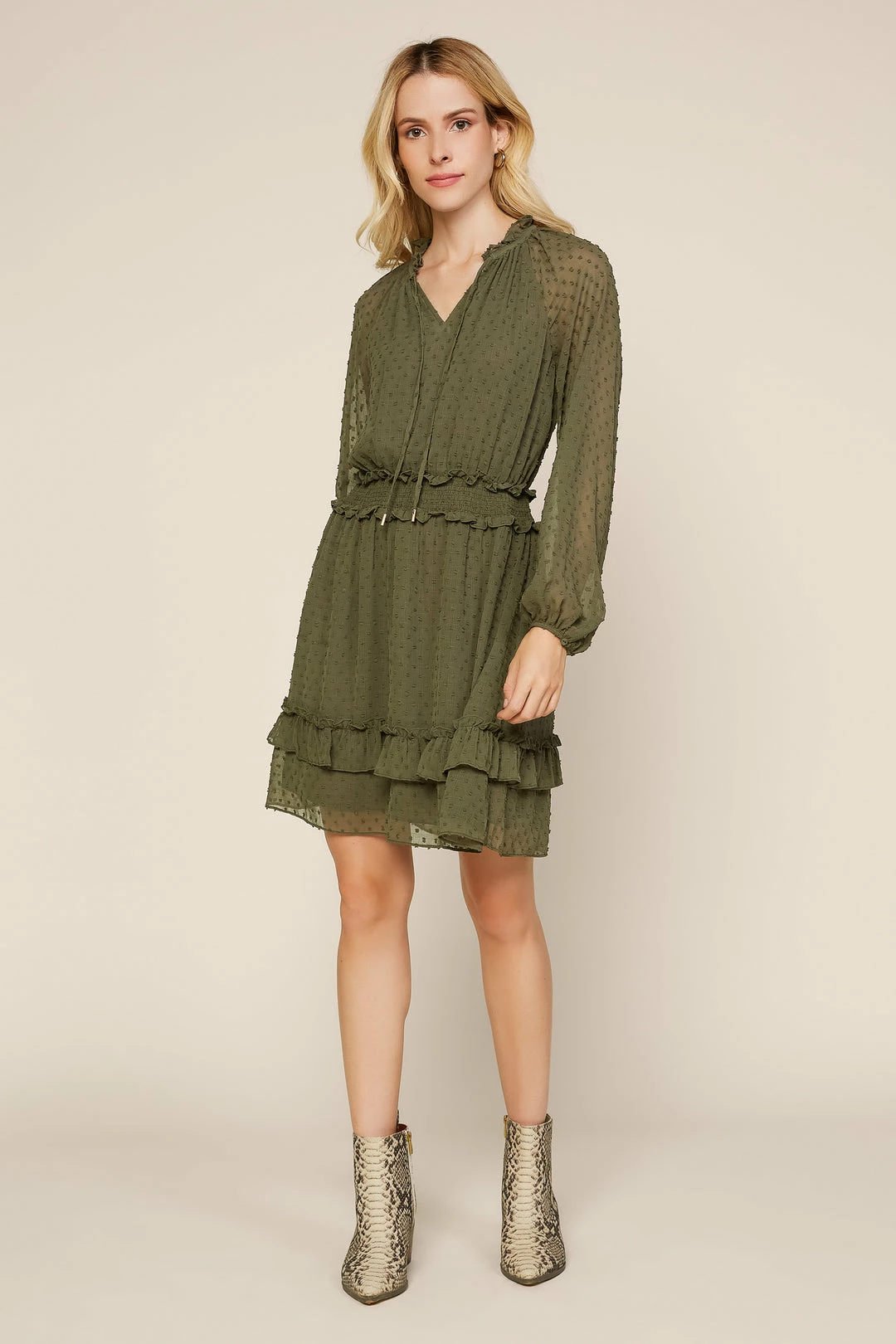 SKIES ARE BLUE Textured Dot Mini Dress Clothing 6 SKIES ARE BLUE Textured Dot Mini Dress Clothing