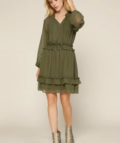 SKIES ARE BLUE Textured Dot Mini Dress Clothing