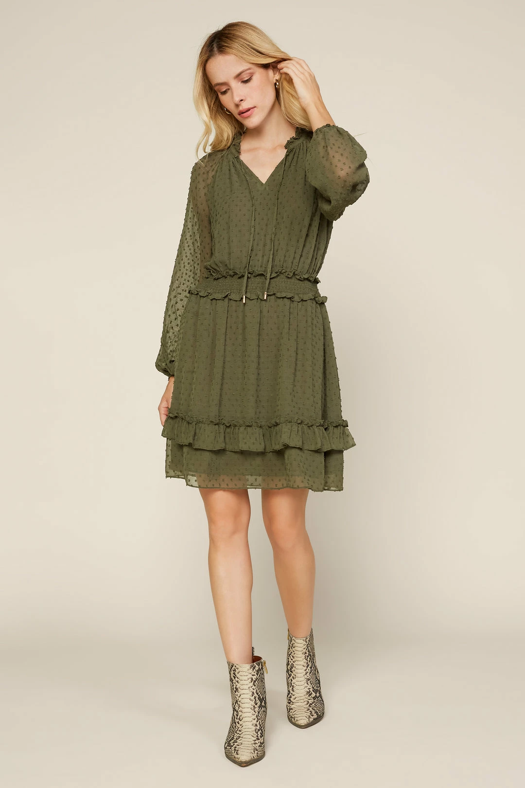 SKIES ARE BLUE Textured Dot Mini Dress Clothing 4 SKIES ARE BLUE Textured Dot Mini Dress Clothing