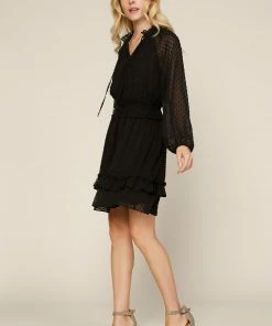 SKIES ARE BLUE Clothing Textured Dot Mini Dress 10 SKIES ARE BLUE Clothing Textured Dot Mini Dress