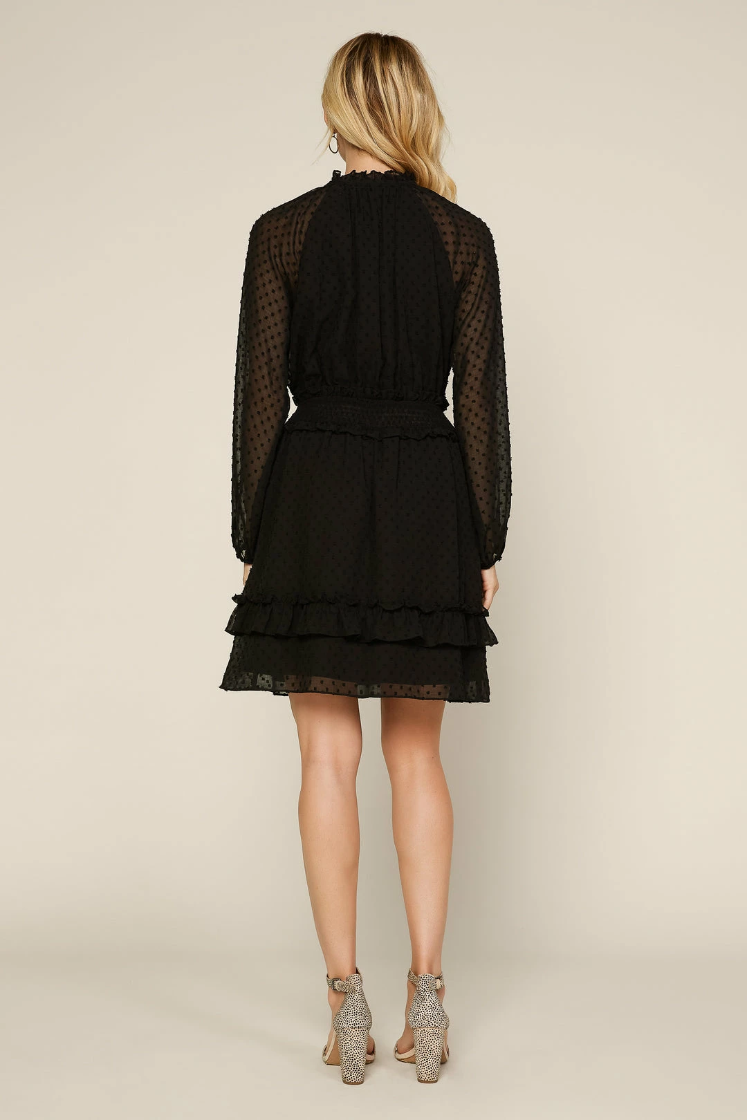 SKIES ARE BLUE Clothing Textured Dot Mini Dress 8 SKIES ARE BLUE Clothing Textured Dot Mini Dress