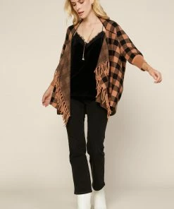 SKIES ARE BLUE Clothing Gwen Check Print Cardigan