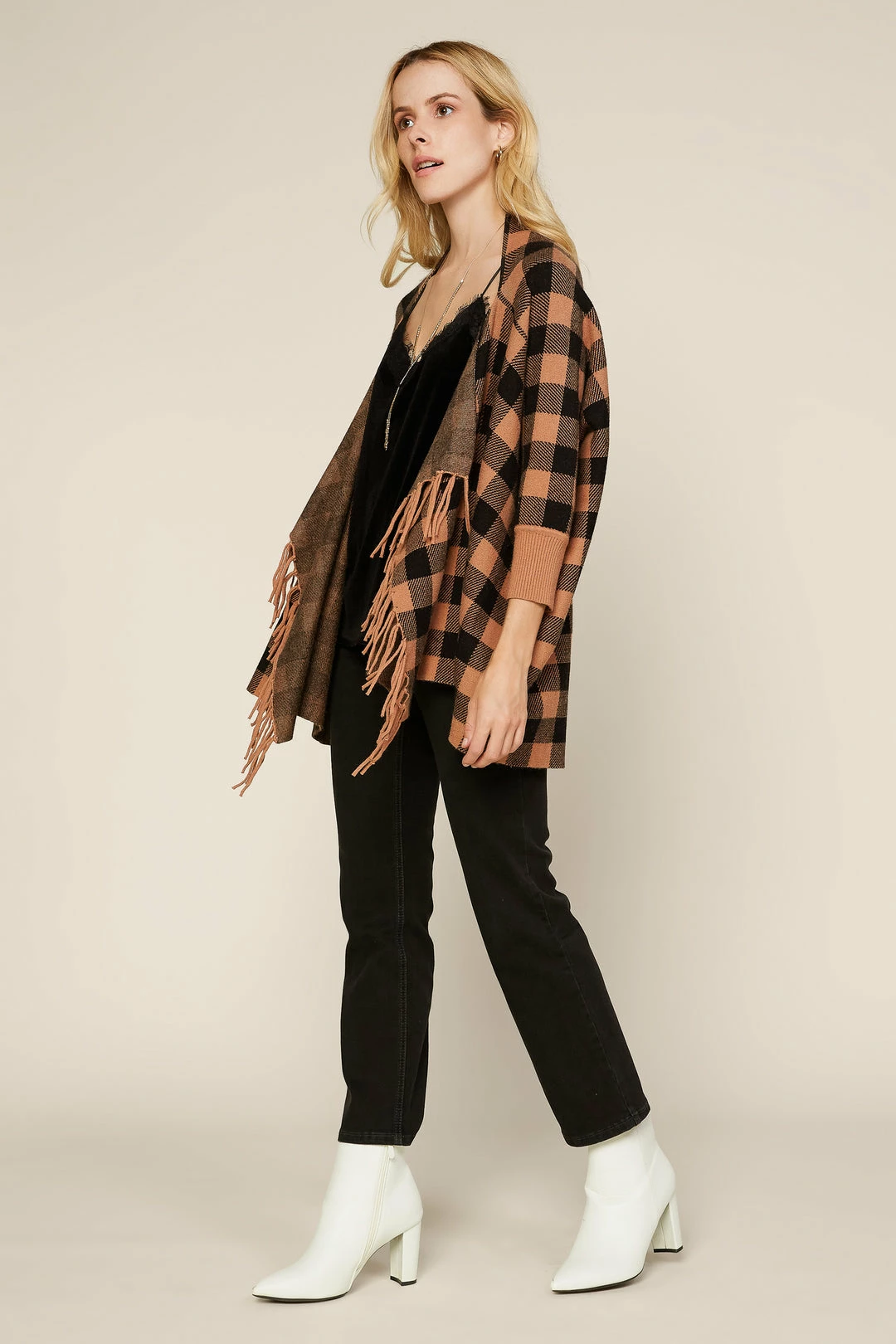 SKIES ARE BLUE Clothing Gwen Check Print Cardigan 7 SKIES ARE BLUE Clothing Gwen Check Print Cardigan