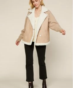 SKIES ARE BLUE Faux Suede Sherpa Jacket Clothing 14 SKIES ARE BLUE Faux Suede Sherpa Jacket Clothing