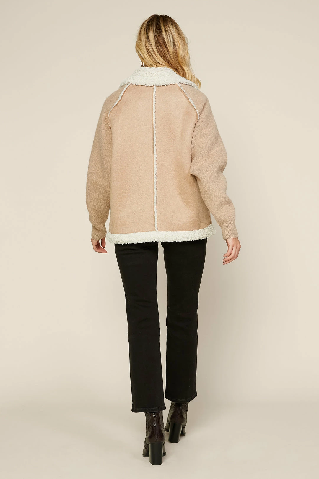 SKIES ARE BLUE Faux Suede Sherpa Jacket Clothing 10 SKIES ARE BLUE Faux Suede Sherpa Jacket Clothing