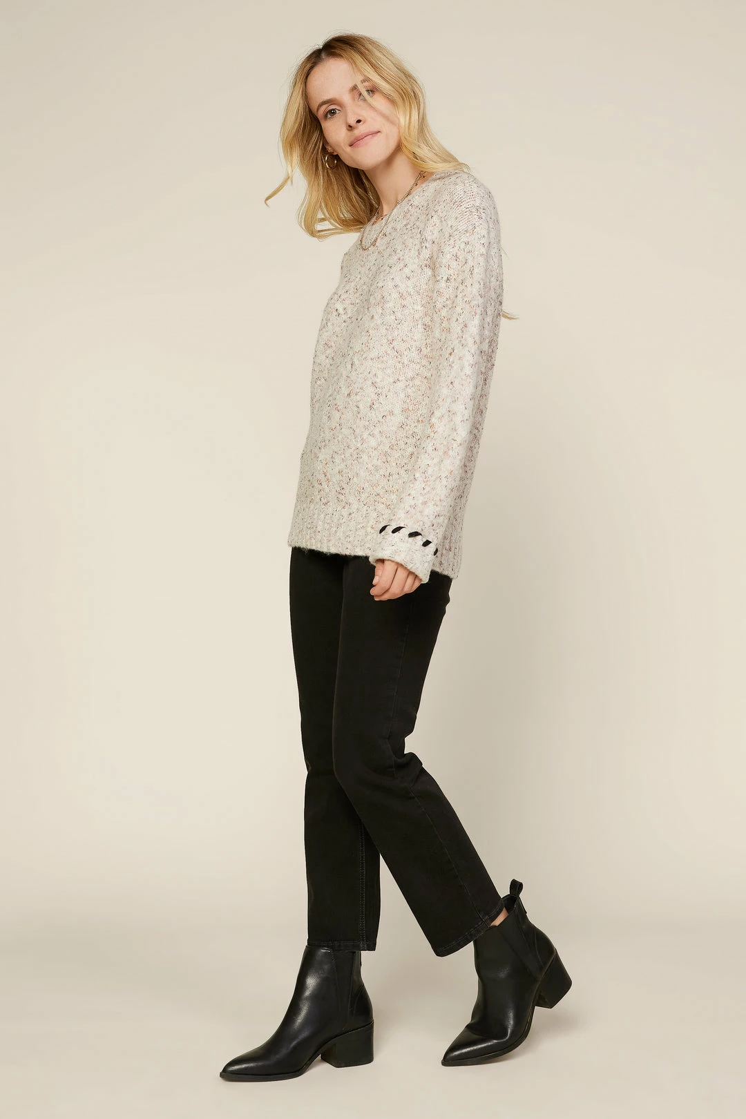 SKIES ARE BLUE Marled Knit Sweater Clothing 5 SKIES ARE BLUE Marled Knit Sweater Clothing