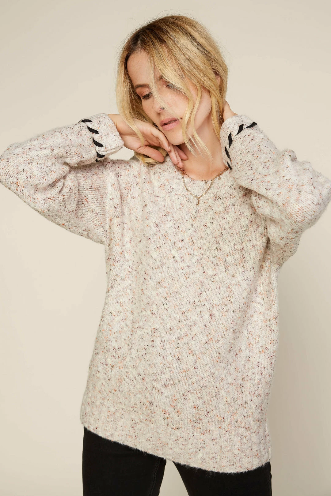 SKIES ARE BLUE Marled Knit Sweater Clothing 3 SKIES ARE BLUE Marled Knit Sweater Clothing