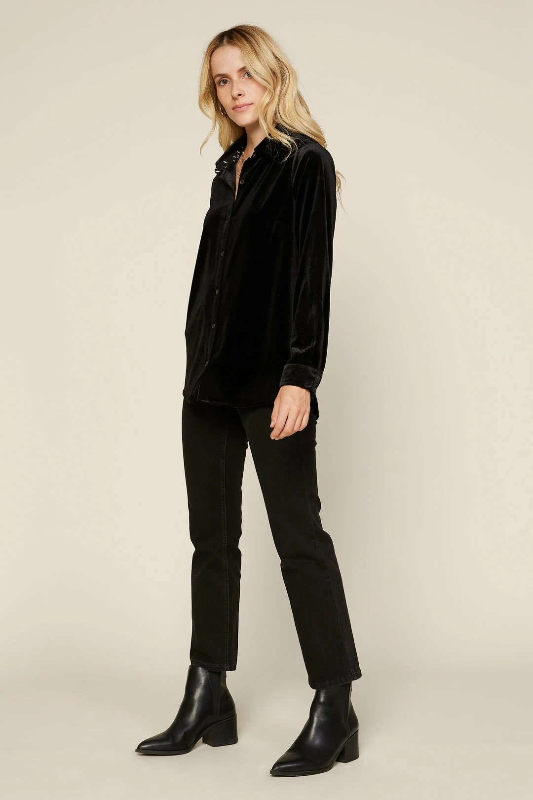 SKIES ARE BLUE Velvet Button Down Shirt Clothing 5 SKIES ARE BLUE Velvet Button Down Shirt Clothing