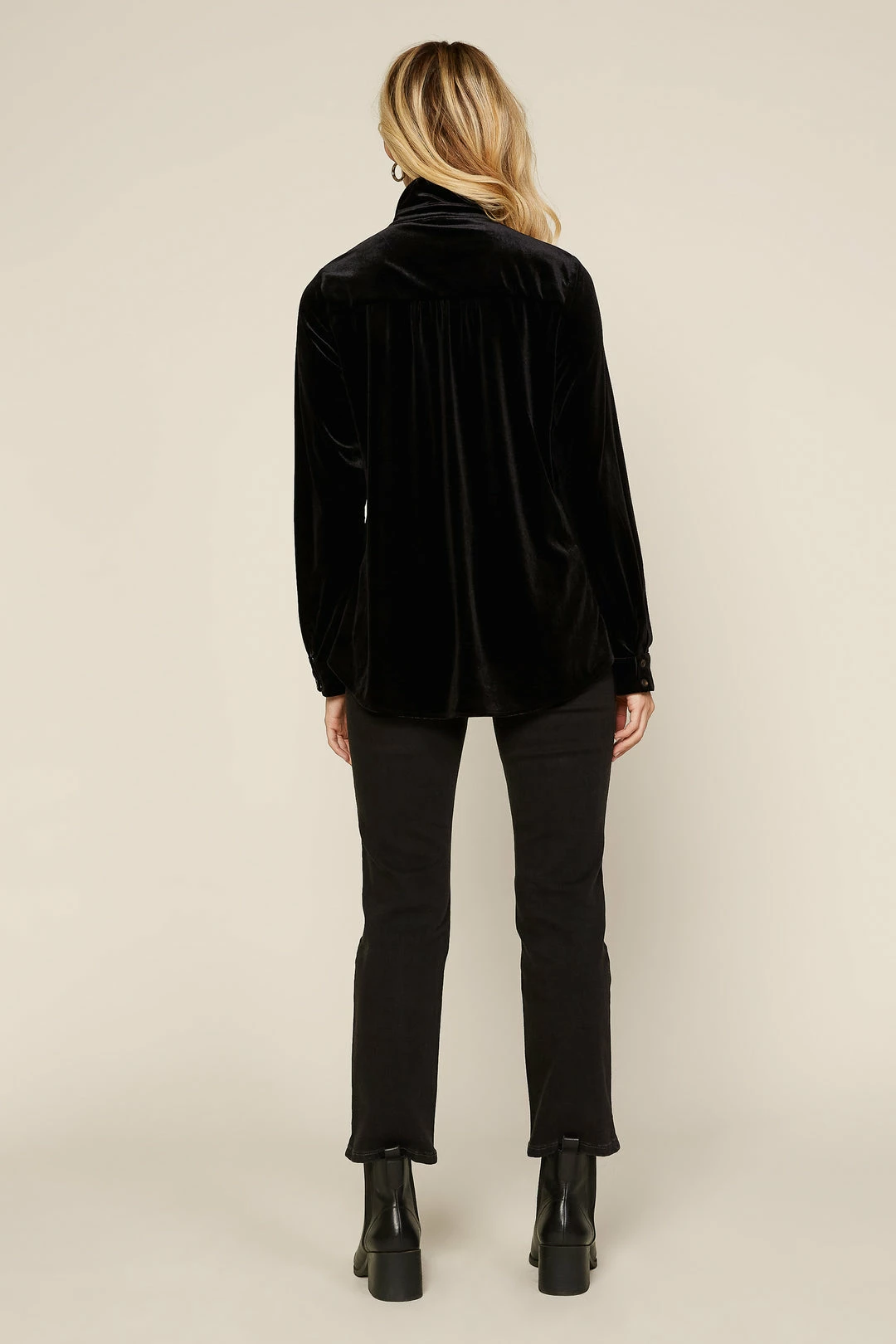 SKIES ARE BLUE Velvet Button Down Shirt Clothing 7 SKIES ARE BLUE Velvet Button Down Shirt Clothing