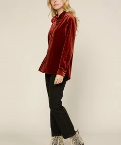 SKIES ARE BLUE Velvet Button Down Shirt 11 SKIES ARE BLUE Velvet Button Down Shirt