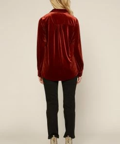 SKIES ARE BLUE Velvet Button Down Shirt 12 SKIES ARE BLUE Velvet Button Down Shirt