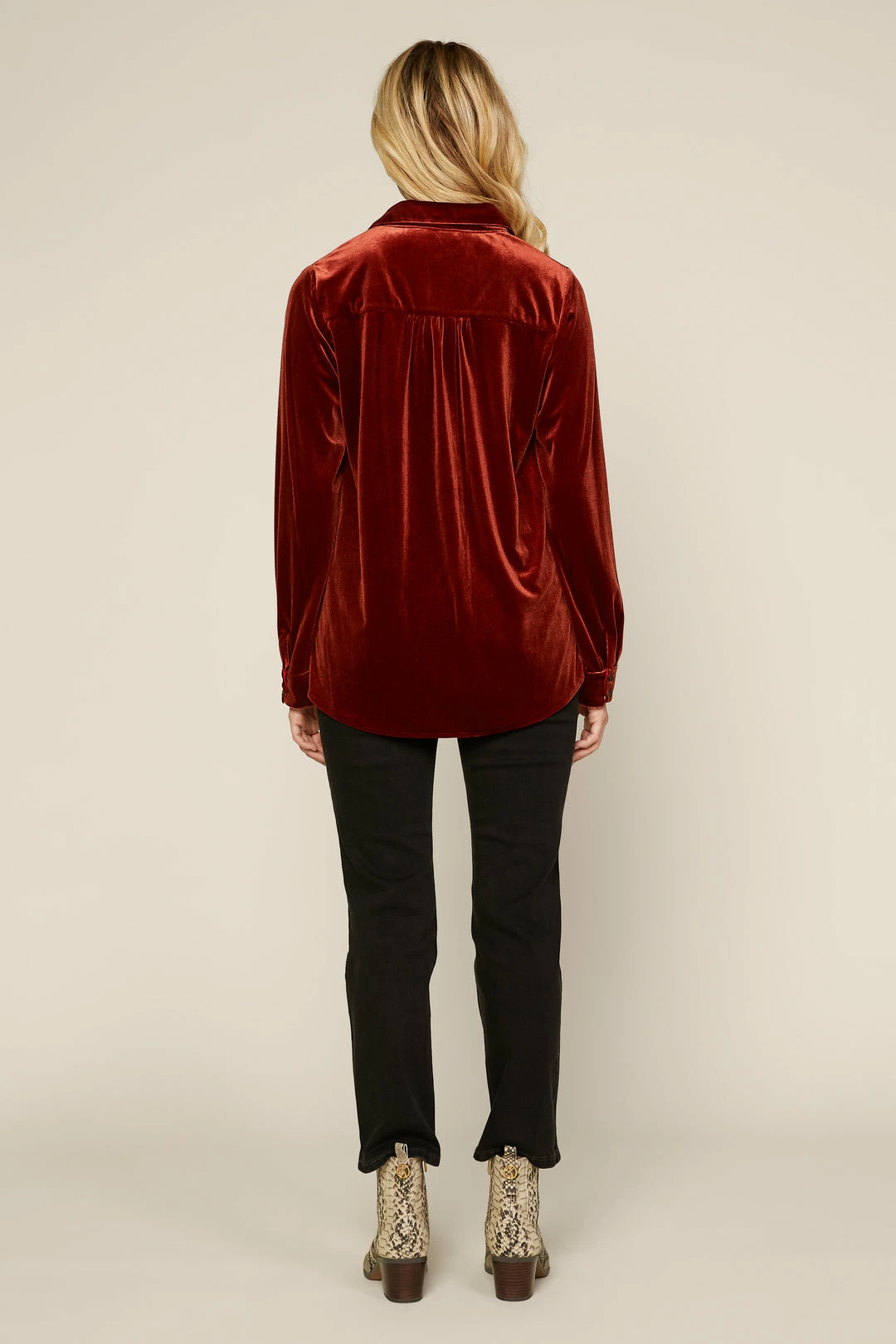 SKIES ARE BLUE Velvet Button Down Shirt 7 SKIES ARE BLUE Velvet Button Down Shirt