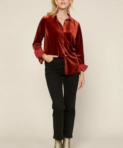 SKIES ARE BLUE Velvet Button Down Shirt 13 SKIES ARE BLUE Velvet Button Down Shirt