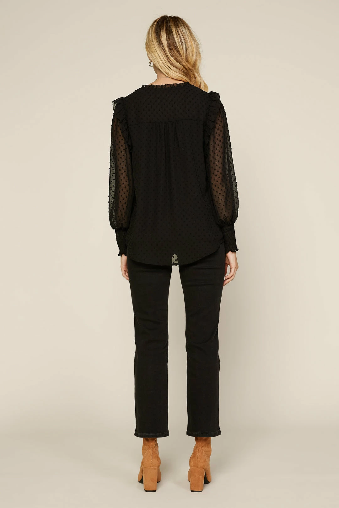 SKIES ARE BLUE Clip Dot Ruffle Blouse 5 SKIES ARE BLUE Clip Dot Ruffle Blouse