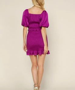 SKIES ARE BLUE Smocked Bodycon Dress