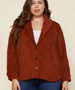 SKIES ARE BLUE Plus Size - Textured Knit Jacket Clothing