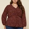 SKIES ARE BLUE Plus Size - Floral Motif Blouse