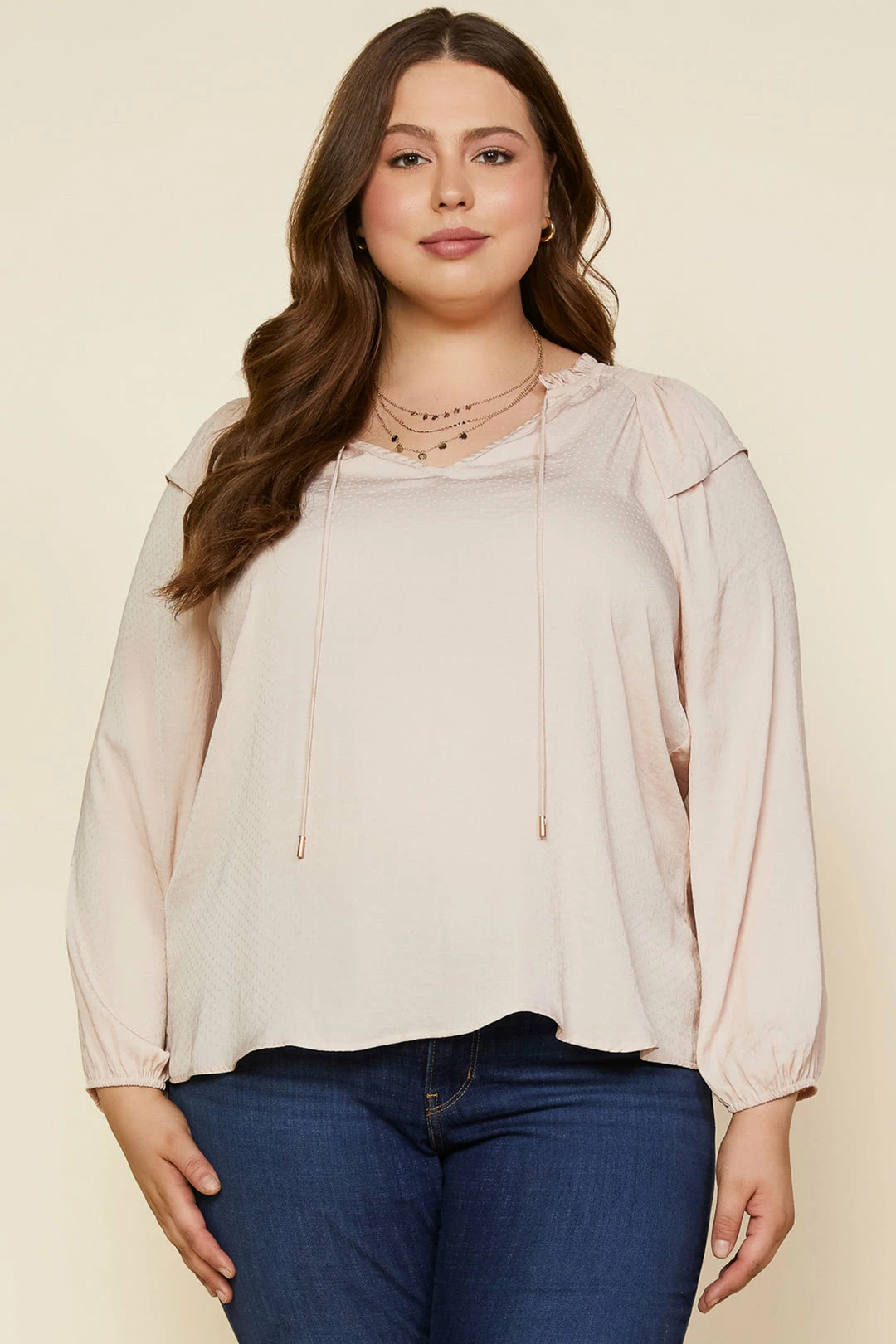 SKIES ARE BLUE Plus Size - Long Sleeve Smocked Top 5 SKIES ARE BLUE Plus Size - Long Sleeve Smocked Top