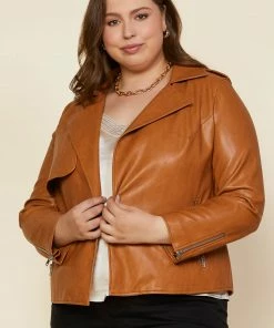 SKIES ARE BLUE Clothing Plus Size - Vegan Leather Jacket