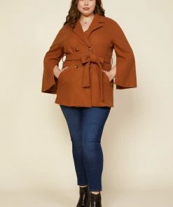 SKIES ARE BLUE Clothing Plus Size - Kenzie Belted Cape Coat 9 SKIES ARE BLUE Clothing Plus Size - Kenzie Belted Cape Coat
