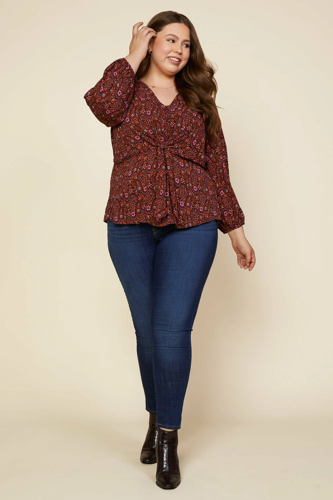 SKIES ARE BLUE Plus Size - Floral Motif Blouse 4 SKIES ARE BLUE Plus Size - Floral Motif Blouse