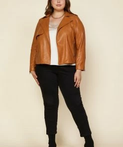 SKIES ARE BLUE Clothing Plus Size - Vegan Leather Jacket