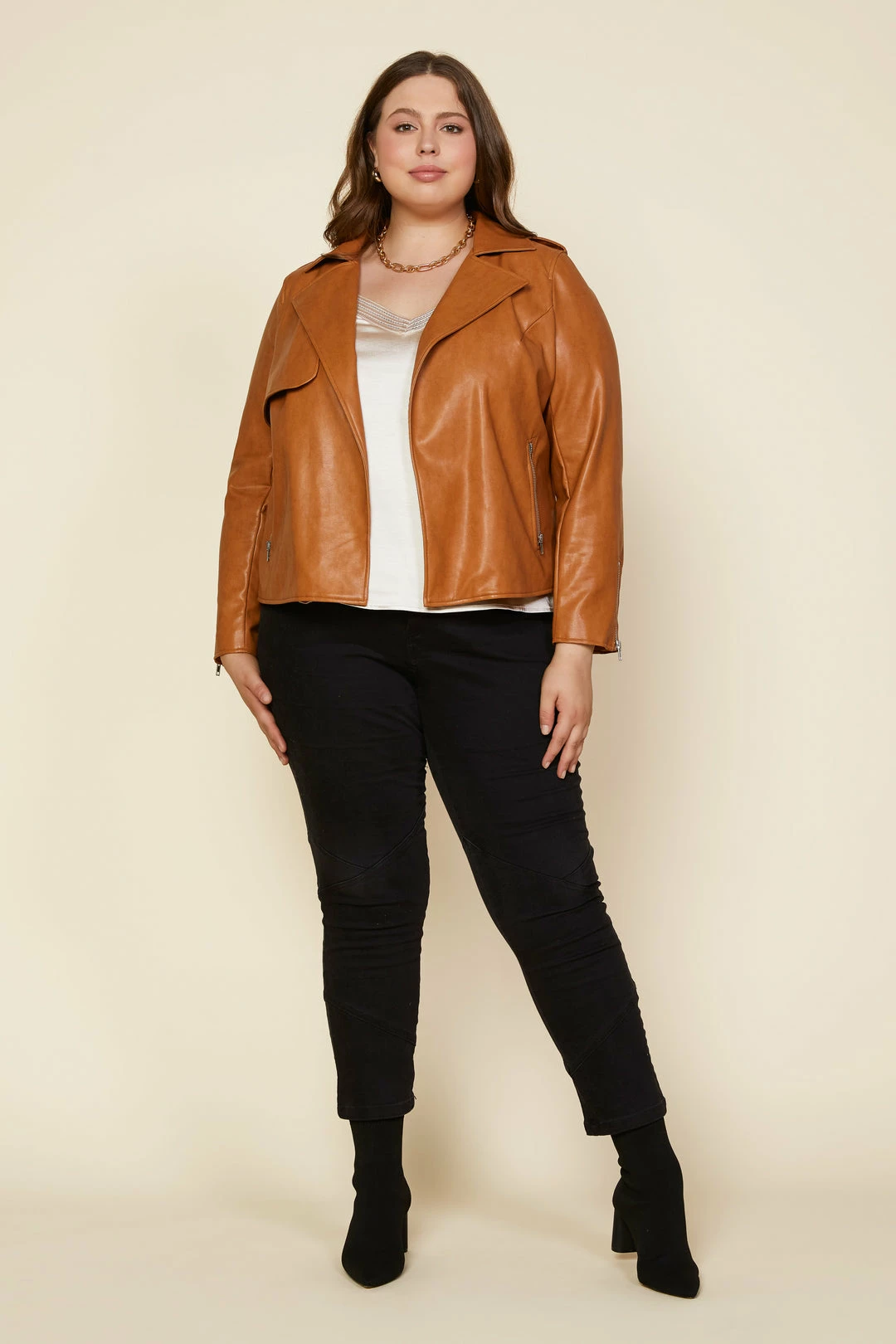 SKIES ARE BLUE Clothing Plus Size - Vegan Leather Jacket 4 SKIES ARE BLUE Clothing Plus Size - Vegan Leather Jacket