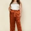 SKIES ARE BLUE Plus Size - Wide Leg Satin Pants Clothing 1 SKIES ARE BLUE Plus Size - Wide Leg Satin Pants Clothing