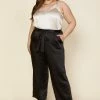 SKIES ARE BLUE Plus Size - Wide Leg Satin Pants Clothing 1 SKIES ARE BLUE Plus Size - Wide Leg Satin Pants Clothing
