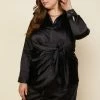 SKIES ARE BLUE Plus Size - Front Tie Satin Top 1 SKIES ARE BLUE Plus Size - Front Tie Satin Top