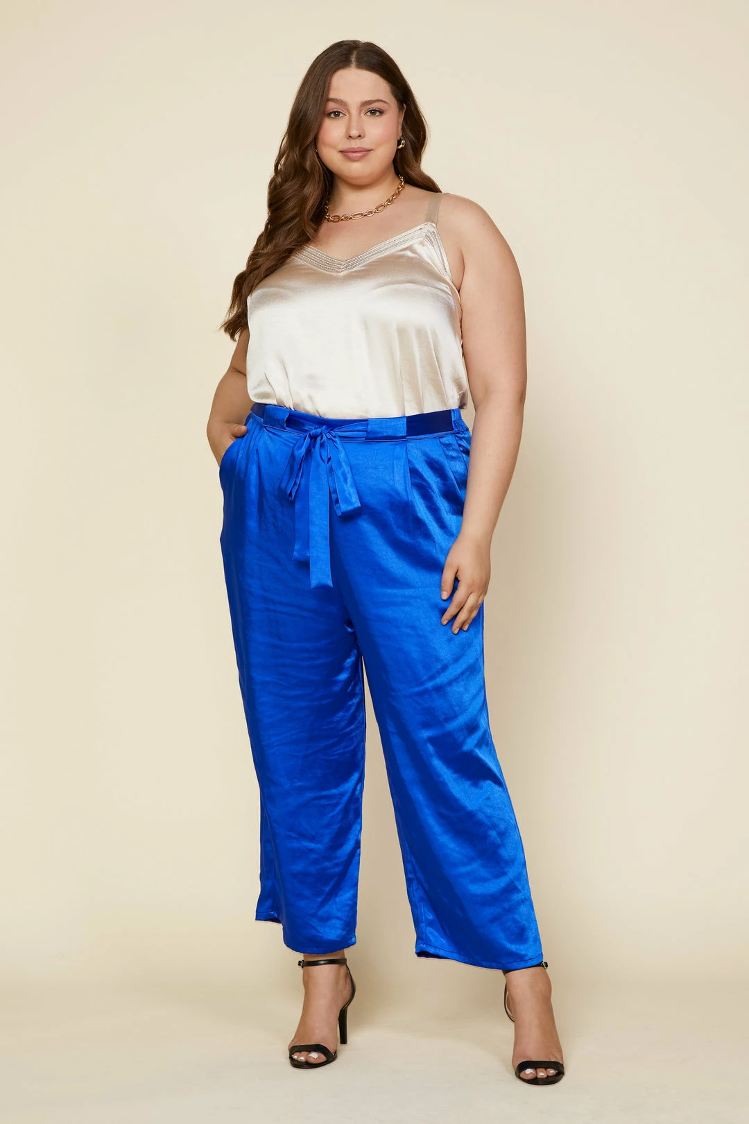 SKIES ARE BLUE Clothing Plus Size - Wide Leg Satin Pants 3 SKIES ARE BLUE Clothing Plus Size - Wide Leg Satin Pants