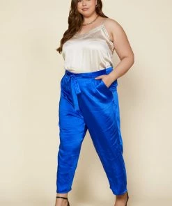 SKIES ARE BLUE Clothing Plus Size - Wide Leg Satin Pants