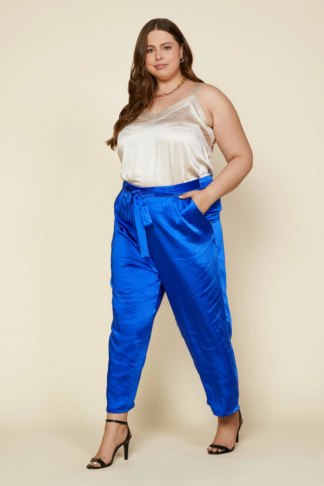 SKIES ARE BLUE Clothing Plus Size - Wide Leg Satin Pants 4 SKIES ARE BLUE Clothing Plus Size - Wide Leg Satin Pants
