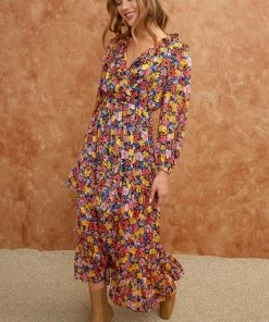 SKIES ARE BLUE Clothing Floral Print Layered Dress 10 SKIES ARE BLUE Clothing Floral Print Layered Dress