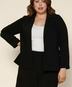SKIES ARE BLUE Clothing Plus Size - Welt Pocket Blazer