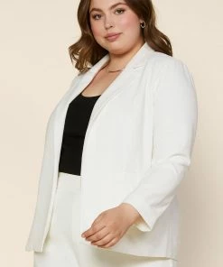 SKIES ARE BLUE Plus Size - Welt Pocket Blazer Clothing