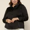 SKIES ARE BLUE Clothing Plus Size - Satin Button Down Shirt 2 SKIES ARE BLUE Clothing Plus Size - Satin Button Down Shirt