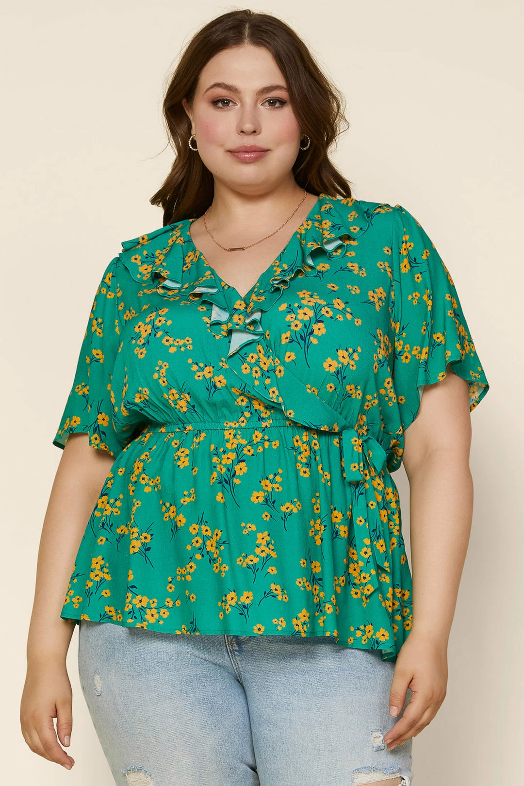 SKIES ARE BLUE Plus Size - Floral Wrap Top 3 SKIES ARE BLUE Plus Size - Floral Wrap Top