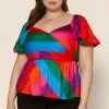 SKIES ARE BLUE Plus Size - Multicolor Peplum Top