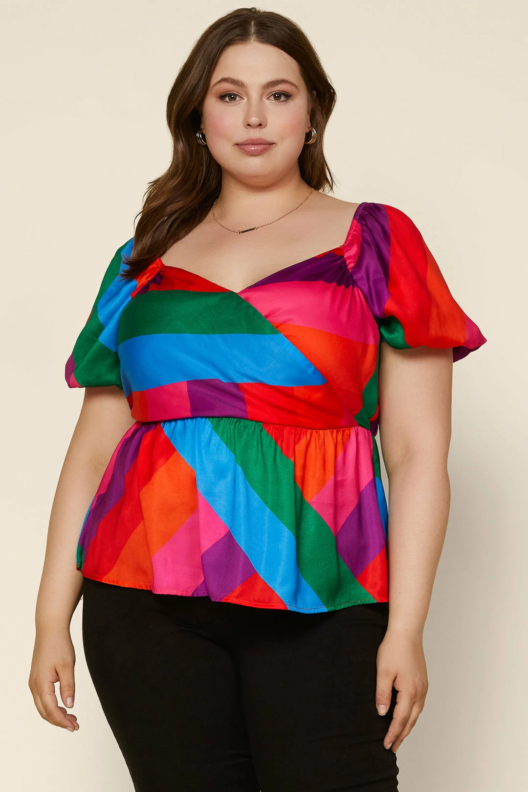 SKIES ARE BLUE Plus Size - Multicolor Peplum Top 3 SKIES ARE BLUE Plus Size - Multicolor Peplum Top
