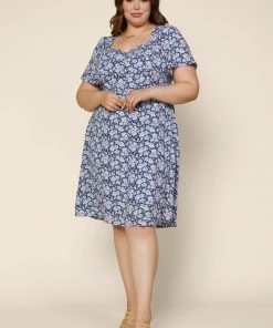 SKIES ARE BLUE Plus Size - Noah Floral Mini Dress New In Plus Size