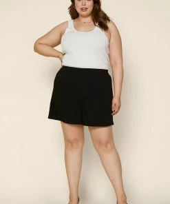 SKIES ARE BLUE Plus Size - Structured High Waisted Shorts Clothing 7 SKIES ARE BLUE Plus Size - Structured High Waisted Shorts Clothing