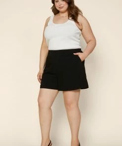 SKIES ARE BLUE Plus Size - Structured High Waisted Shorts Clothing