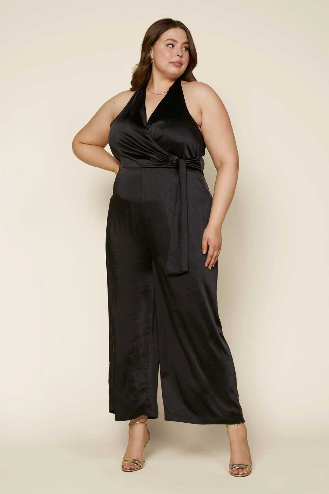 SKIES ARE BLUE Plus Size - Satin Halter Jumpsuit New In Plus Size 4 SKIES ARE BLUE Plus Size - Satin Halter Jumpsuit New In Plus Size