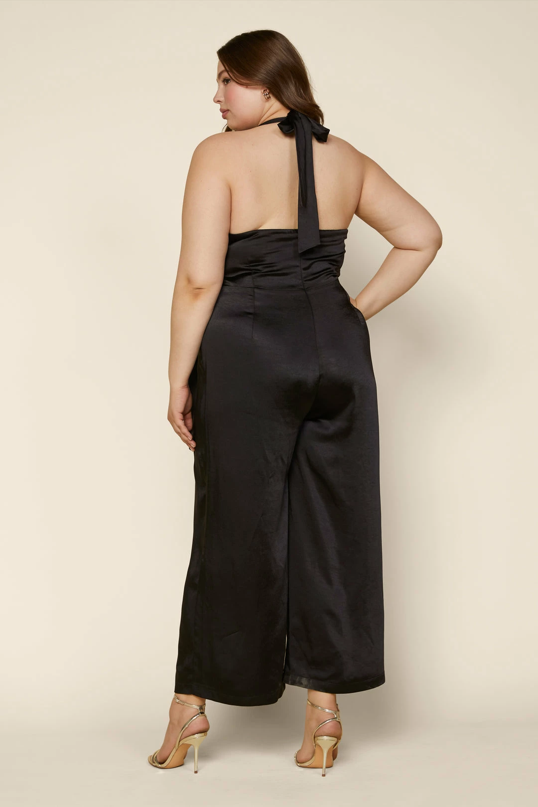 SKIES ARE BLUE Plus Size - Satin Halter Jumpsuit New In Plus Size 5 SKIES ARE BLUE Plus Size - Satin Halter Jumpsuit New In Plus Size