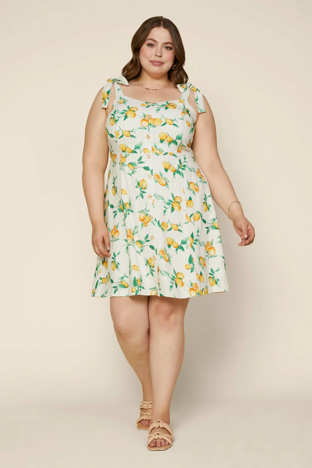 SKIES ARE BLUE Plus Size - Lemon Print Mini Dress New In Plus Size 4 SKIES ARE BLUE Plus Size - Lemon Print Mini Dress New In Plus Size